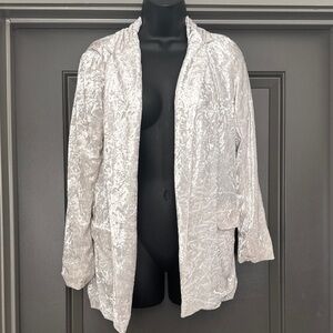 Lulu's Silver Velvet Blazer